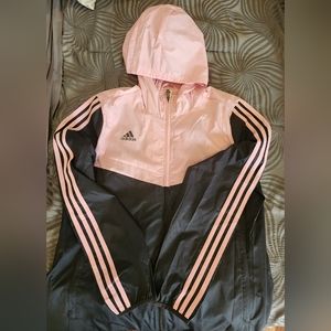 Adidas Windbreaker Pink and Grey Jacket